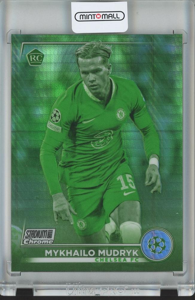 2022-23 Topps Stadium Club Chrome UEFA soccer card of Mykhailo Mudryk RC Night Vision Prism parallel #15 126/199