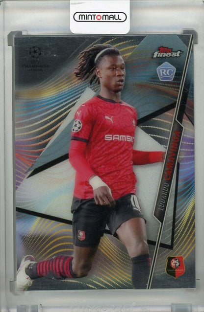 2020-21 Topps Finest UEFA Champions League trading card of Eduardo Camavinga from Stade Rennais FC