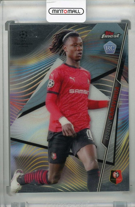 2020-21 Topps Finest UEFA Champions League trading card of Eduardo Camavinga from Stade Rennais FC