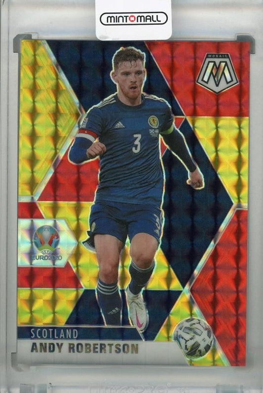 2021 Panini Mosaic UEFA Euro 2020 Scotland Andy Robertson Base Red & Gold Parallel card number 72 of 88