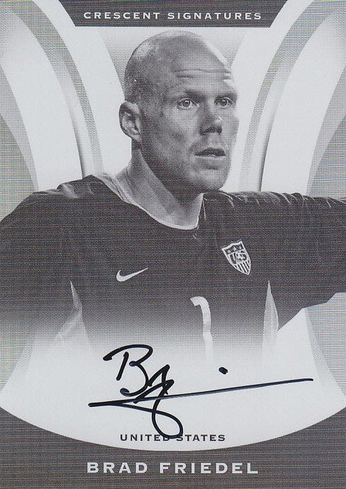 2017 Panini Nobility Brad Friedel autographed trading card with minor stain on back