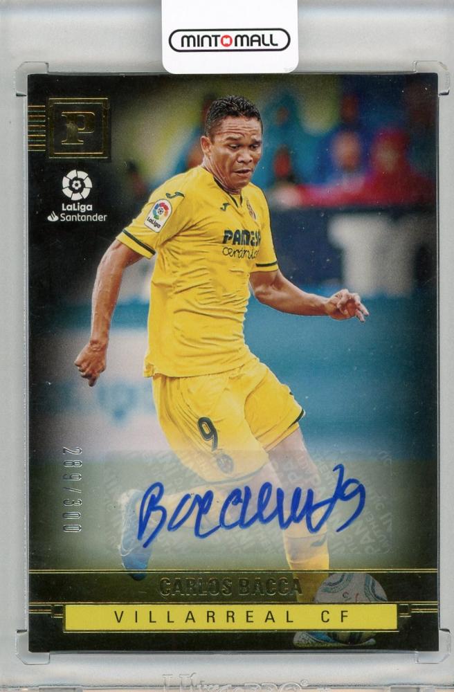 2019-20 Panini Chronicles Soccer trading card of Carlos Bacca with signatures and serial number 289 of 300