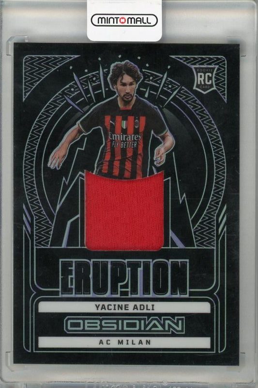 2022-23 PANINI OBISIDIAN Yacine Adli Patch trading card numbered 20 of 50 featuring AC Milan