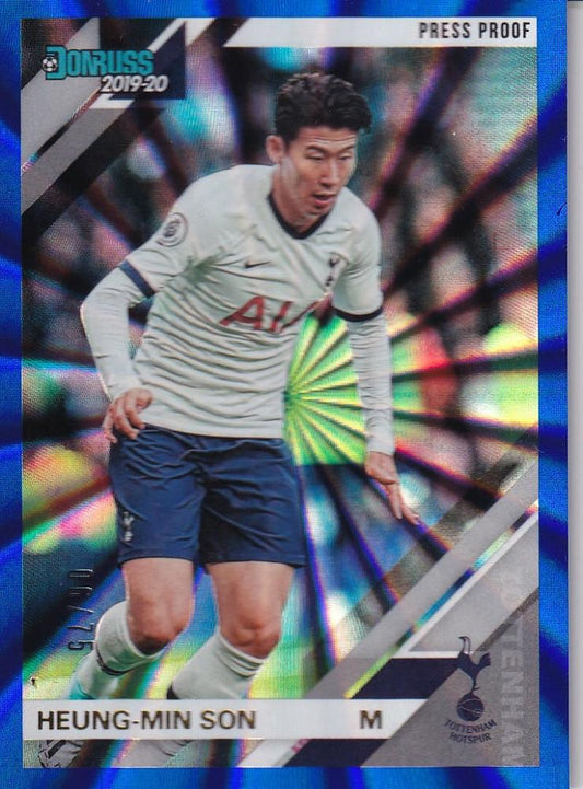 2019-20 Panini Chronicles Heung-Min Son Tottenham Hotspur Base Donruss Premier League Blue Parallel card 06 of 75