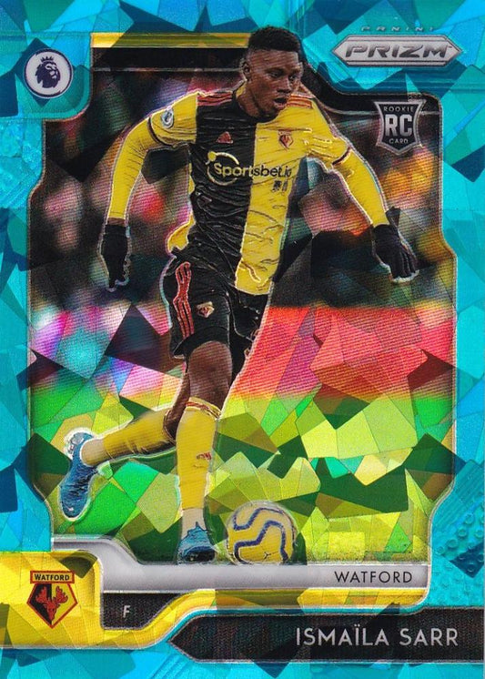 2019-20 Panini Chronicles Watford Ismaila Sarr Premier League Prizm Update Blue Ice Parallel card number 28 out of 99