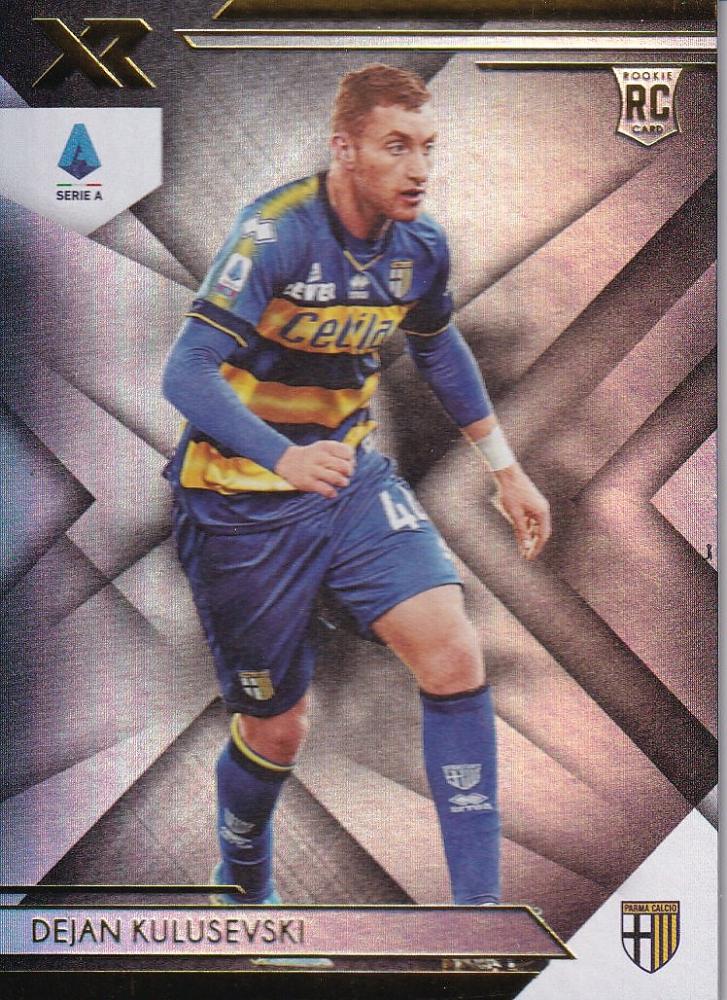 2019-20 Panini Chronicles Parma Calcio Dejan Kulusevski XR rookie card with minor stain on back