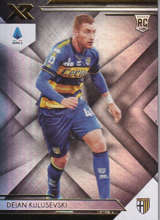 2019-20 Panini Chronicles Parma Calcio Dejan Kulusevski XR rookie card with minor stain on back