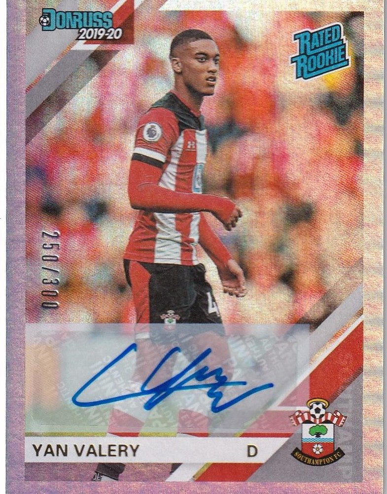 2019-20 Panini Chronicles Yan Valery Southampton Base Donruss Signature Edition card number 250 of 300 with minor stain on back