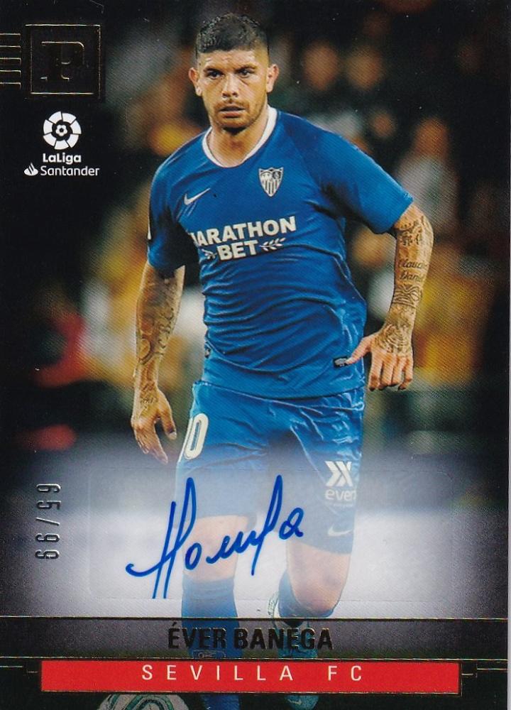 2019-20 Panini Chronicles Sevilla FC Ever Banega Base Panini Signatures card serial 65 of 99