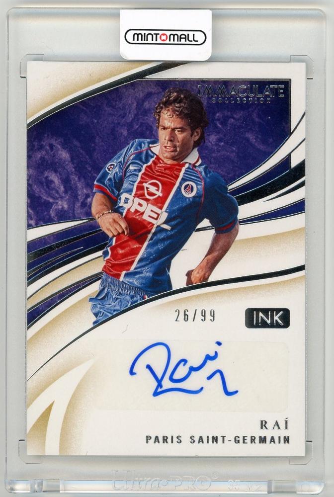 2020 Panini Immaculate Collection Rai Ink card serial 26 of 99 from Paris Saint-Germain