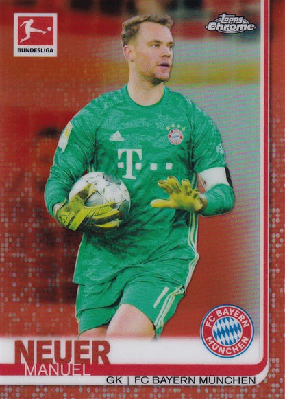 2019-20 Topps Chrome Bundesliga football card of Manuel Neuer FC Bayern Munchen Base Orange parallel 04/25