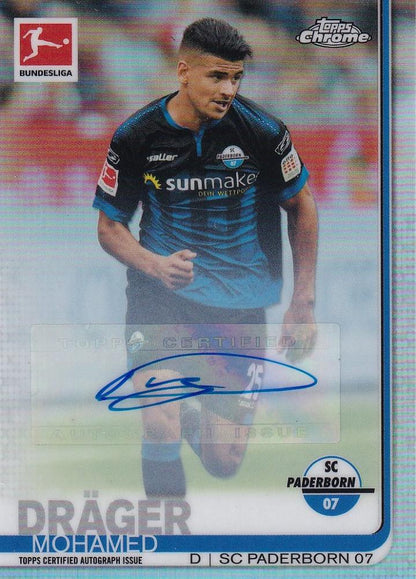 2019-20 Topps Chrome Bundesliga SC Paderborn 07 Mohamed Drager base autograph trading card