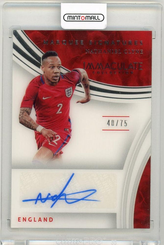2017 Panini Immaculate Collection Nathaniel Clyne Marquee Signatures card serial number 40 out of 75