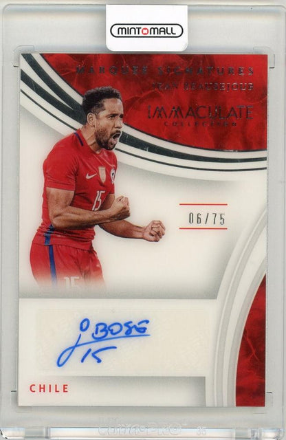 2017 Panini Immaculate Collection Jean Beausejour Marquee Signatures card serial number 6 of 75 from Chile