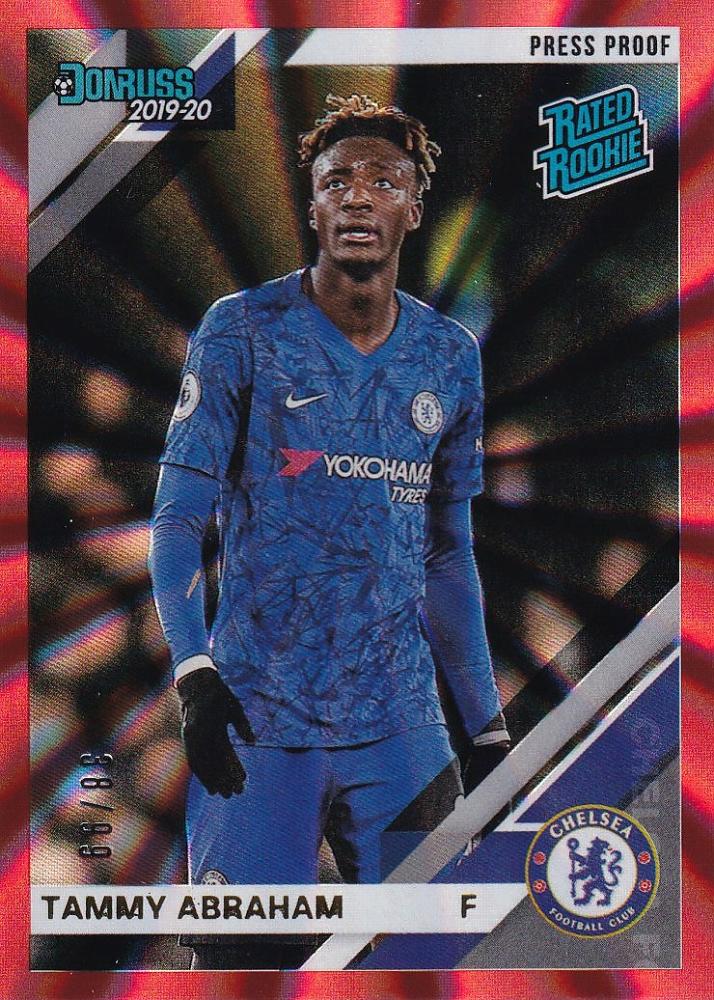 2019-20 Panini Chronicles Tammy Abraham Chelsea FC Red Parallel card serial 38 of 99