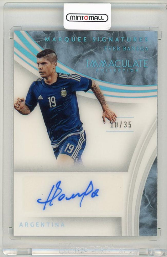 2017 Panini Immaculate Collection Ever Banega Marquee Signatures Sapphire Parallel card serial 10 of 35 from Argentina