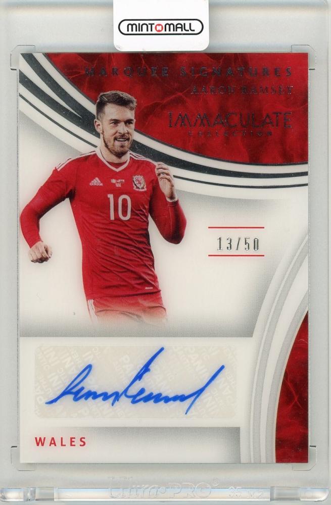 2017 Panini Immaculate Collection Aaron Ramsey Marquee Signatures card serial 13 of 50 from Wales