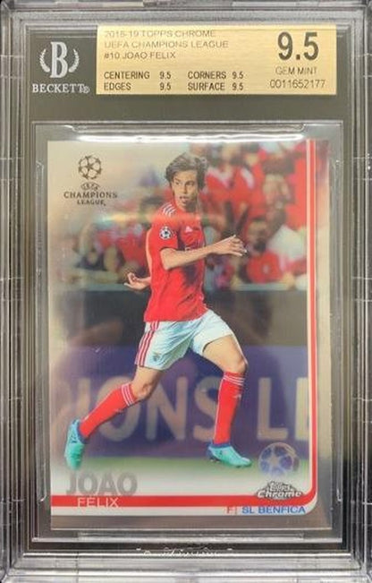 2018-19 Topps Chrome UEFA Champions League graded Joao Felix base card from SL Benfica