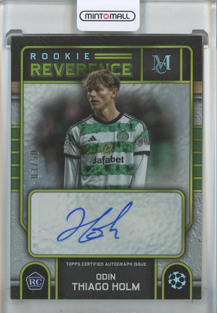 2023-24 Topps Museum Collection UCL Odin Thiago Holm Rookie Reverence Card #RRA-OH03/50 from Celtic FC