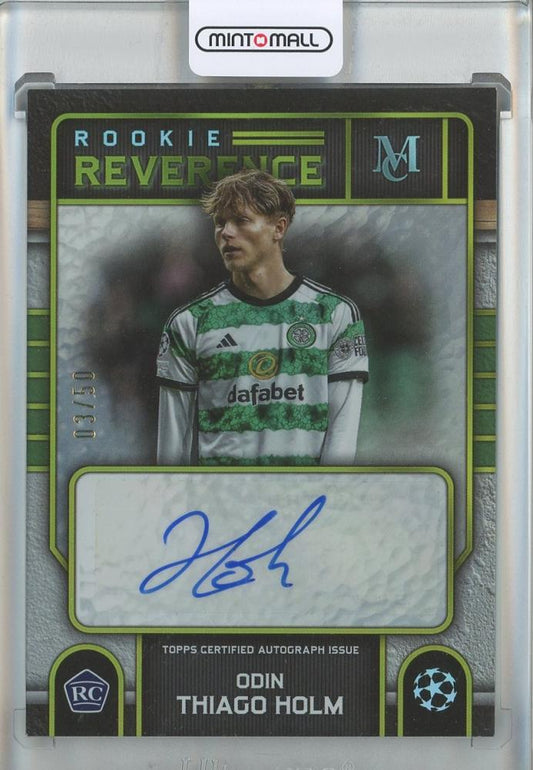 2023-24 Topps Museum Collection UCL Odin Thiago Holm Rookie Reverence Card #RRA-OH03/50 from Celtic FC