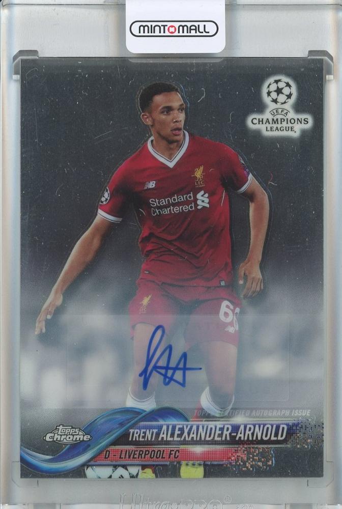 2017-18 Topps Chrome Trent Alexander Arnold Auto trading card number 29 from Liverpool FC