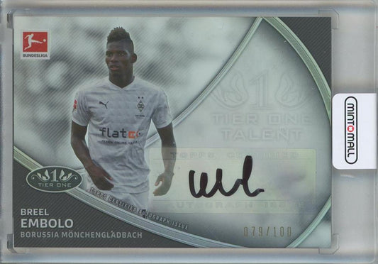 2021-22 Topps Tier One Bundesliga Breel Embolo autograph trading card #TT-BE079 from Borussia Monchengladbach