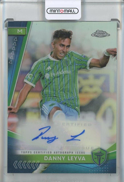 2024-25 Topps Chrome MLS Danny Leyva autographed card #CA-LE featuring Seattle Sounders FC