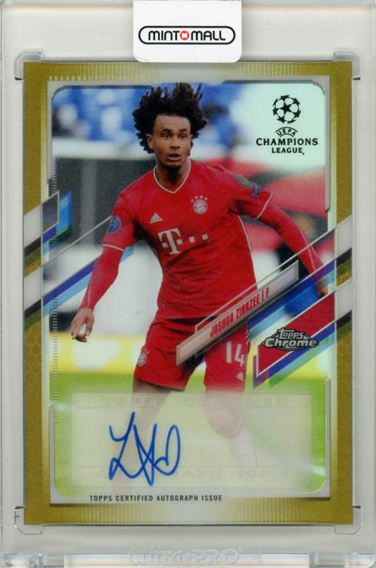 2020-21 Topps Chrome UEFA Champions League Joshua Zirkzee Gold Chrome Autograph card 04 of 50 FC Bayern Munchen