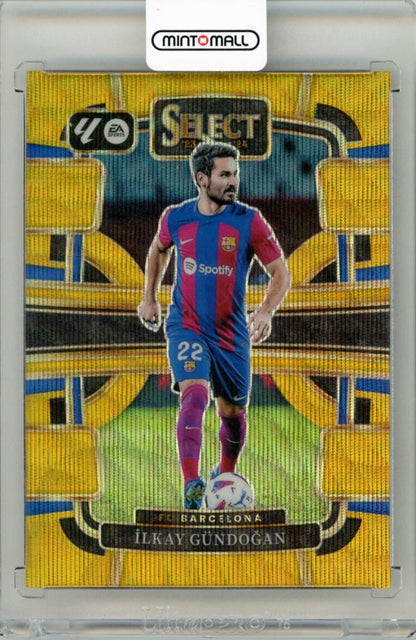 2023-24 Panini Select La Liga Ilkay Gundogan Gold Wave 05/10 trading card featuring FC Barcelona