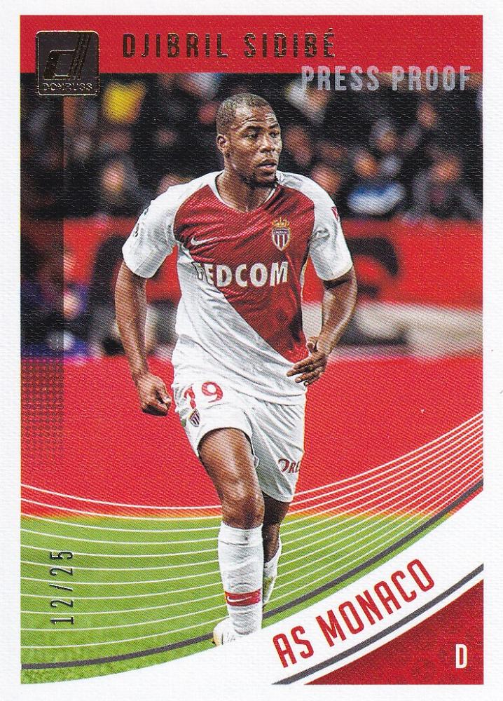 2018-19 Donruss AS Monaco Djibril Sidibe Base Canvas Parallel Edition numbered 02 of 25