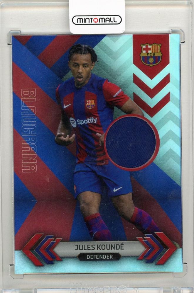 2023-24 TOPPS FC Barcelona Official Team Set featuring Jules Kounde and Blaugrana Relics trading cards