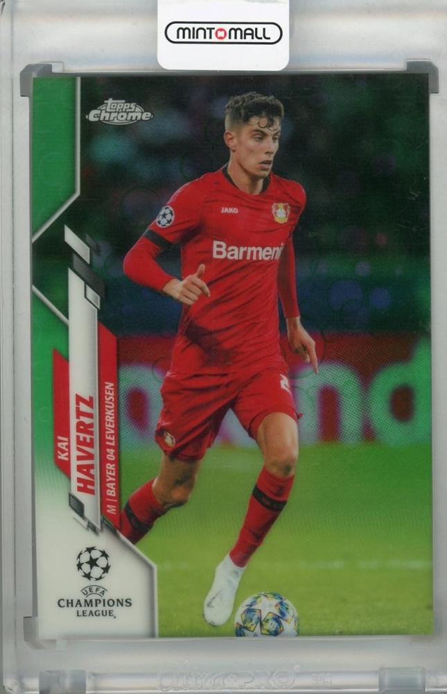 2019-20 Topps Chrome UEFA Champions League Bayer 04 Leverkusen Kai Havertz Base Green Bubbles parallel card