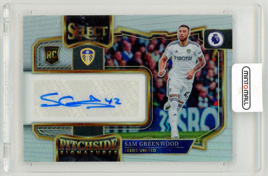 2022-23 PANINI Select Premier League Pitchside Signatures Sam Greenwood signed card Leeds United PS-SGD