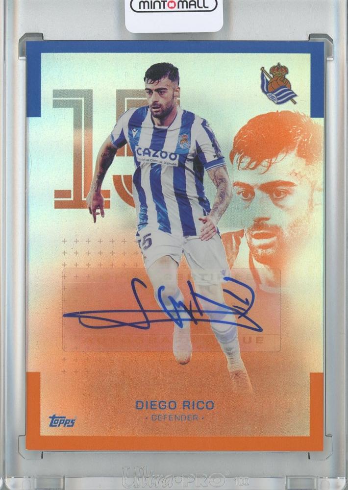 2022-23 TOPPS TEAM SET REAL SOCIEDAD Diego Rico Orange Parallel Autograph card numbered 4 of 25
