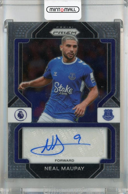 2022-23 Panini Prizm Premier League Neal Maupay Signatures #33 Auto card with minor stain on back