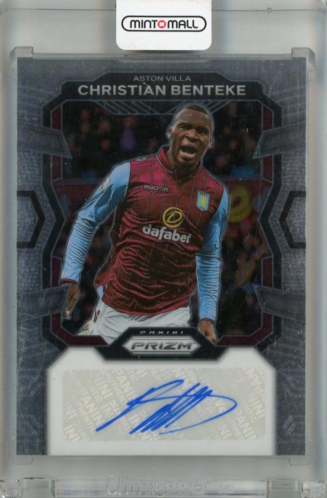 2023-24 Panini Prizm Premier League Christian Benteke #3 autograph trading card Aston Villa