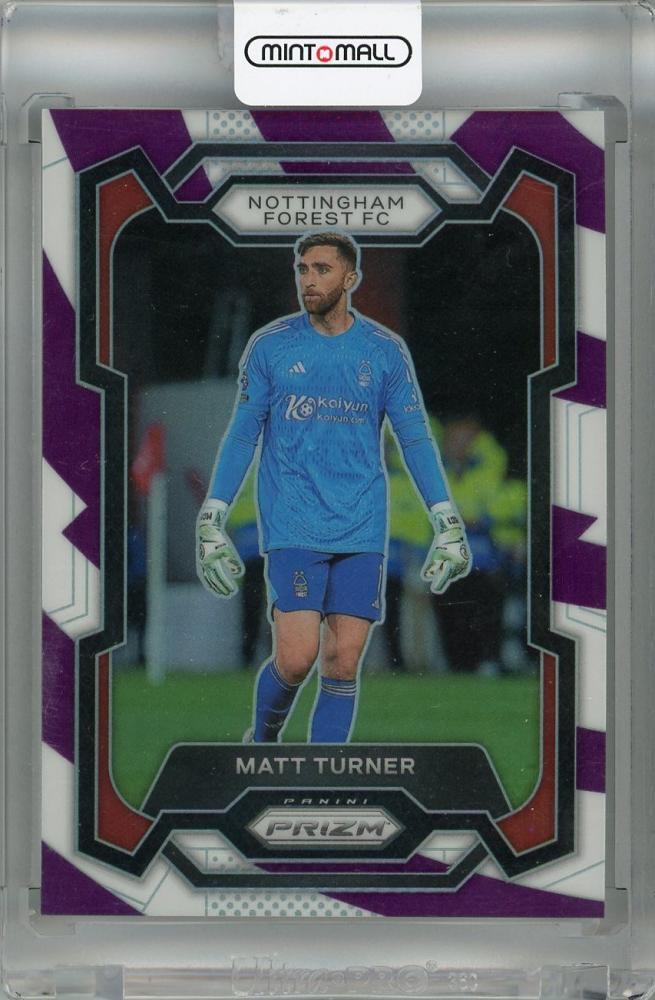 2023-24 Panini Prizm Premier League Matt Turner Purple and White Stripes Prizms card #250 serial 78 of 92