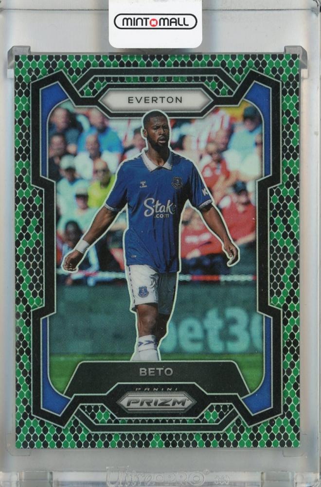 2023-24 Panini Prizm Premier League Beto Snakeskin Prizms card #256 with dent on back Everton