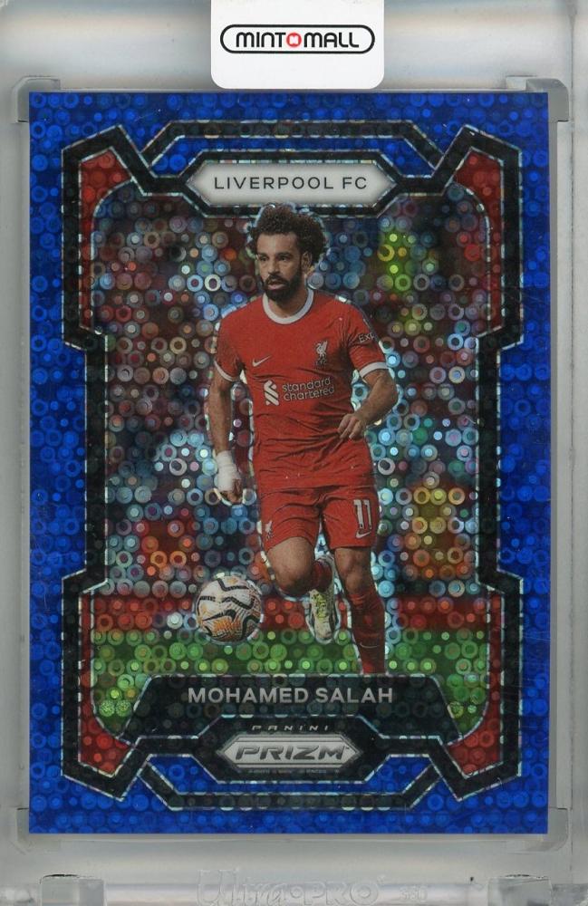 2023-24 Panini Prizm Premier League Mohamed Salah Breakaway Prizms Blue card #73 Liverpool FC with serial 12/99