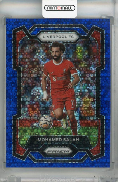 2023-24 Panini Prizm Premier League Mohamed Salah Breakaway Prizms Blue card #73 Liverpool FC with serial 12/99
