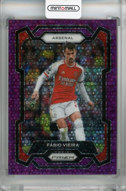2023-24 Panini Prizm Premier League Fabio Vieira Breakaway Prizms Purple #34 Arsenal card with serial number 13 of 25