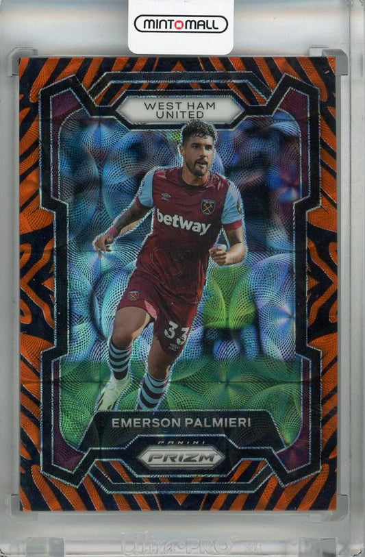 2023-24 Panini Prizm Premier League Emerson Palmieri Tiger Stripe Choice Prizms card #224 West Ham United