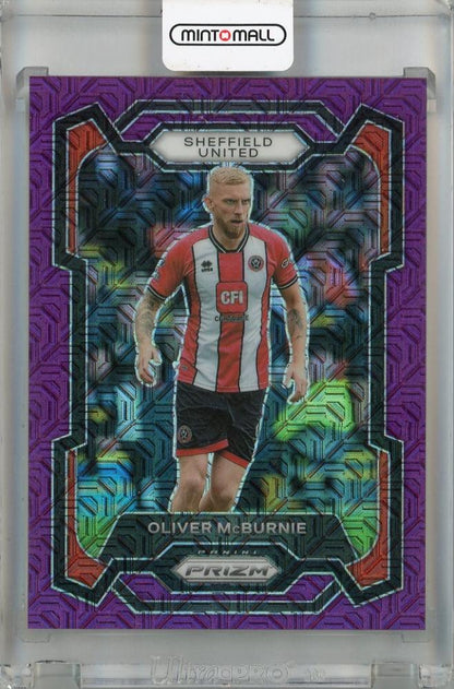 2023-24 Panini Prizm Premier League Oliver McBurnie Purple Mojo Prizms card serial #05/25 from Sheffield United