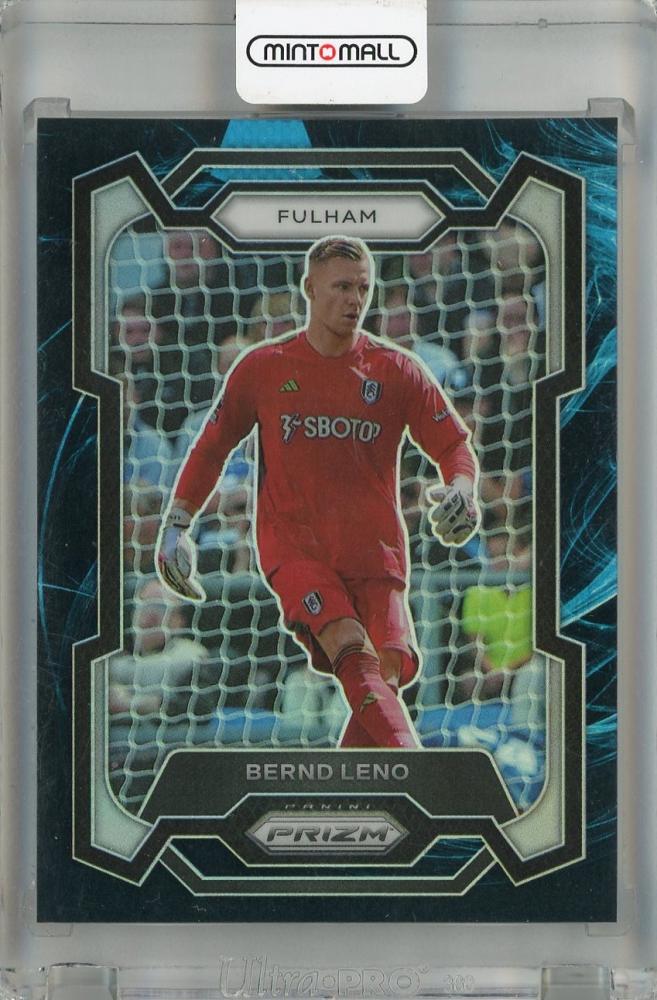 2023-24 Panini Prizm Premier League Bernd Leno Genesis Prizms #157 football trading card with minor back stain