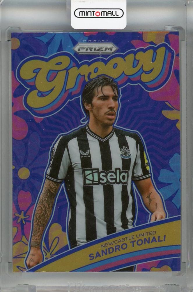 2023-24 Panini Prizm Premier League Sandro Tonali Groovy #9 trading card from Newcastle United