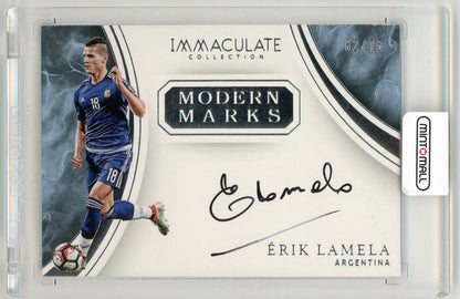 2017 Panini Immaculate Collection Erik Lamela Modern Marks Autograph On Card collectible card 62 of 75