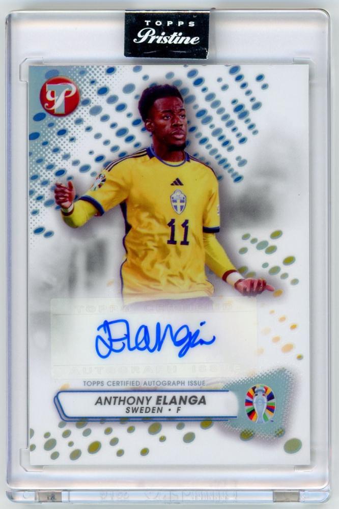2023 Topps Pristine Road to Euro 2024 Anthony Elanga Autographs trading card PA-AE featuring Sweden player