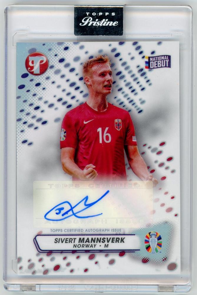 2023 Topps Pristine Road to Euro 2024 Sivert Mannsverk autograph card PA-SM from Norway