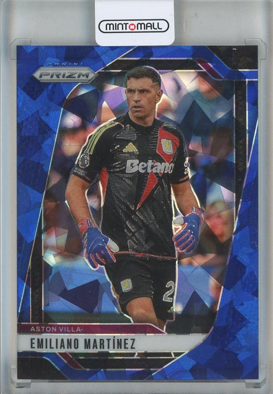 2024-25 Panini Prizm Premier League Emiliano Martinez Blue Ice Prizms trading card #6922/75 Aston Villa