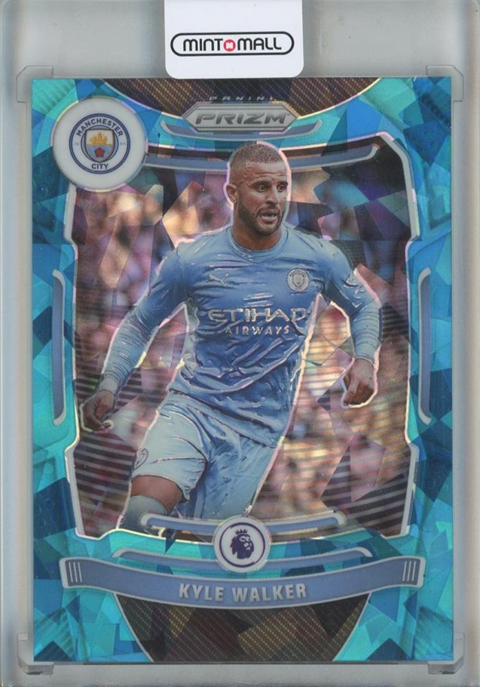 2021-23 Panini Prizm Premier League Soccer card featuring Kyle Walker Blue Ice #420/75 Manchester City